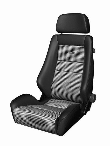 Recaro Classic LX Seat - Black Leather/Pepita Fabric