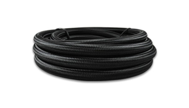 Vibrant -4 AN Black Nylon Braided Flex Hose w/ PTFE liner (20FT long)